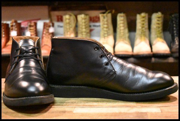 10D 18年 レッドウィング 9196 ポストマン チャッカ 黒 ブラック シャパラル 短靴 レースアップ ブーツ redwing HOPESMORE FI084