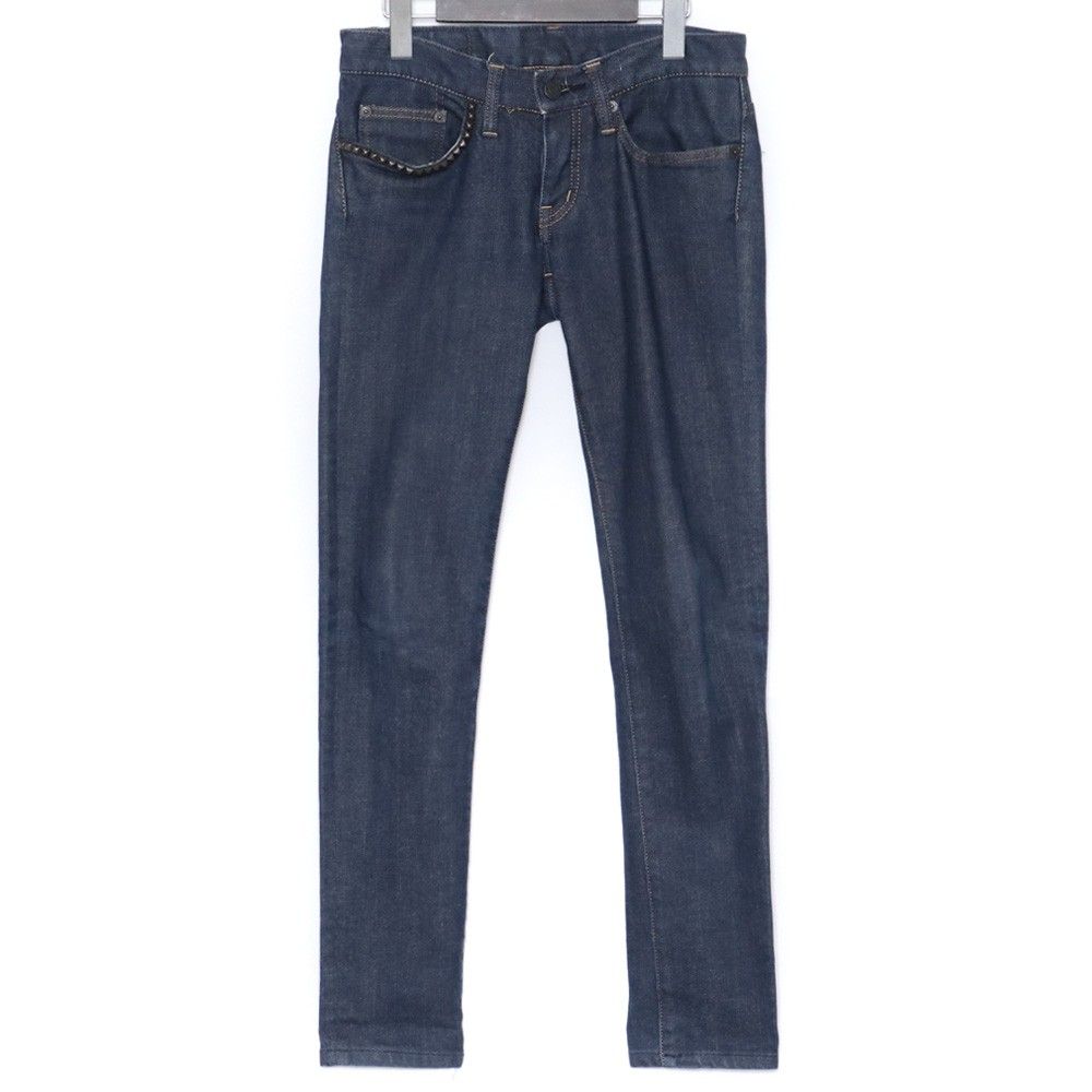 HYSTERIC JEANS スキニーデニム ブルー　スタッズ HYSTERIC GLAMOUR スタッズスキニーデニムパンツ XSサイズ