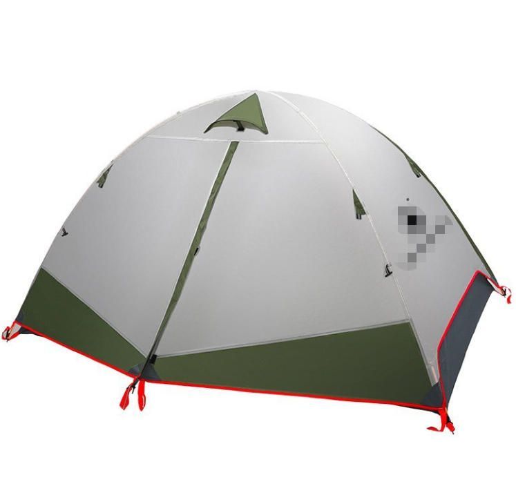 テント 2人用 ソロテント 軽量 4シーズン 二重層耐水圧2000MM 防水 登山テント 防雨 防風 防寒 キャンプ アウトドア 簡単設営 グリーン