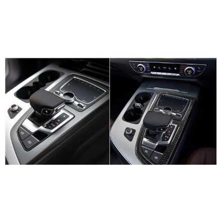 アウディQ7 SQ7 4M 2016-2019年　炭素繊維　車内装飾　 ギアシフト パネル フレーム 　スッテカー　右ハンドル専用