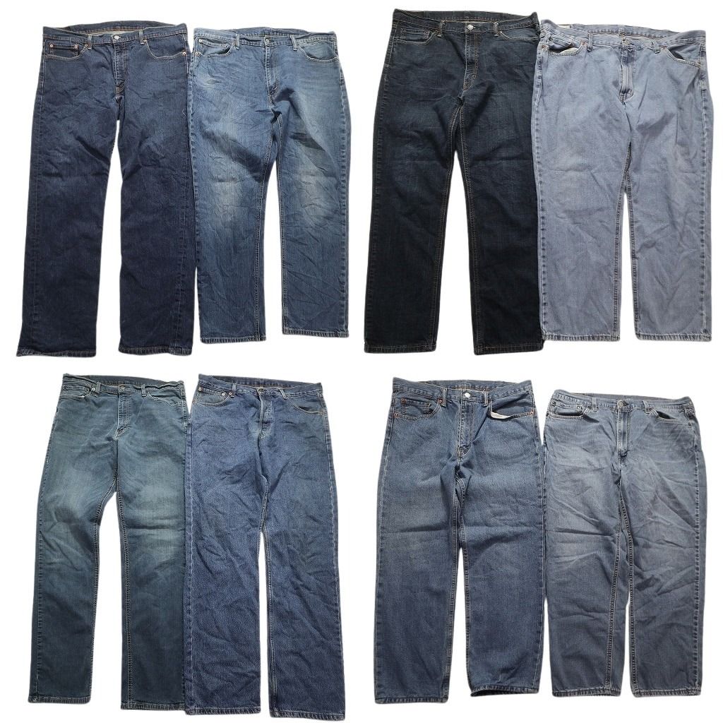 古着卸 リーバイス 品番MIX デニム パンツ 8枚セット メンズ 36 |38 |40 |48 514 516 541 インディゴ 古着 NA6510