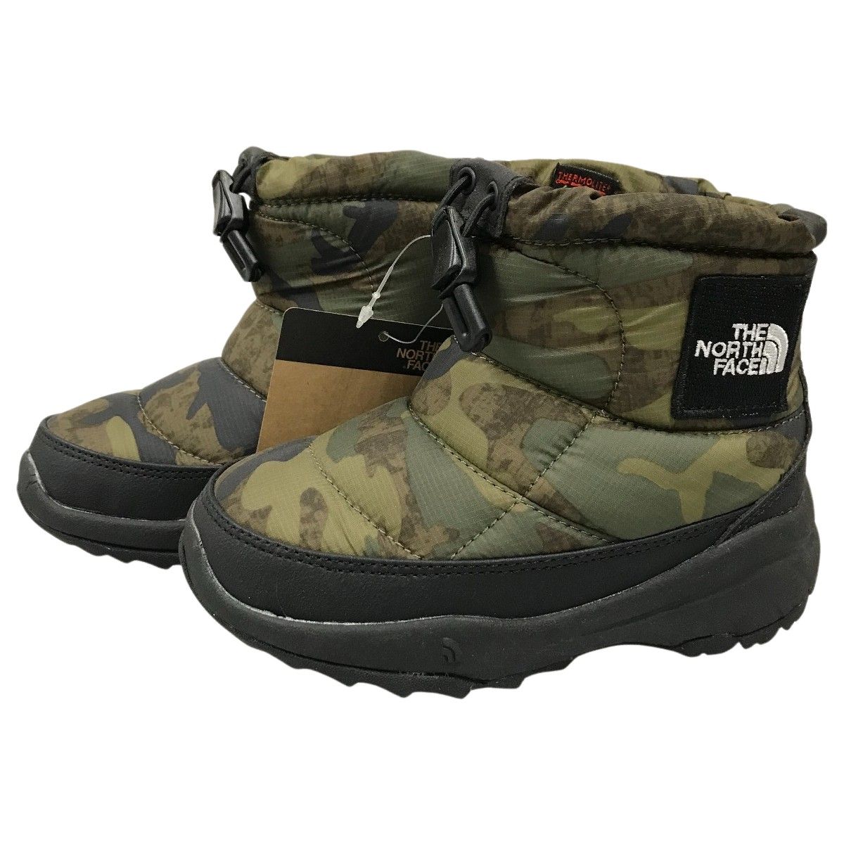 ##THE NORTH FACE ザノースフェイス  キッズ ブーツ 16cm K Nuptse Bootie Logo Short SE  NFJ52281 TF カモプリント×ブラック