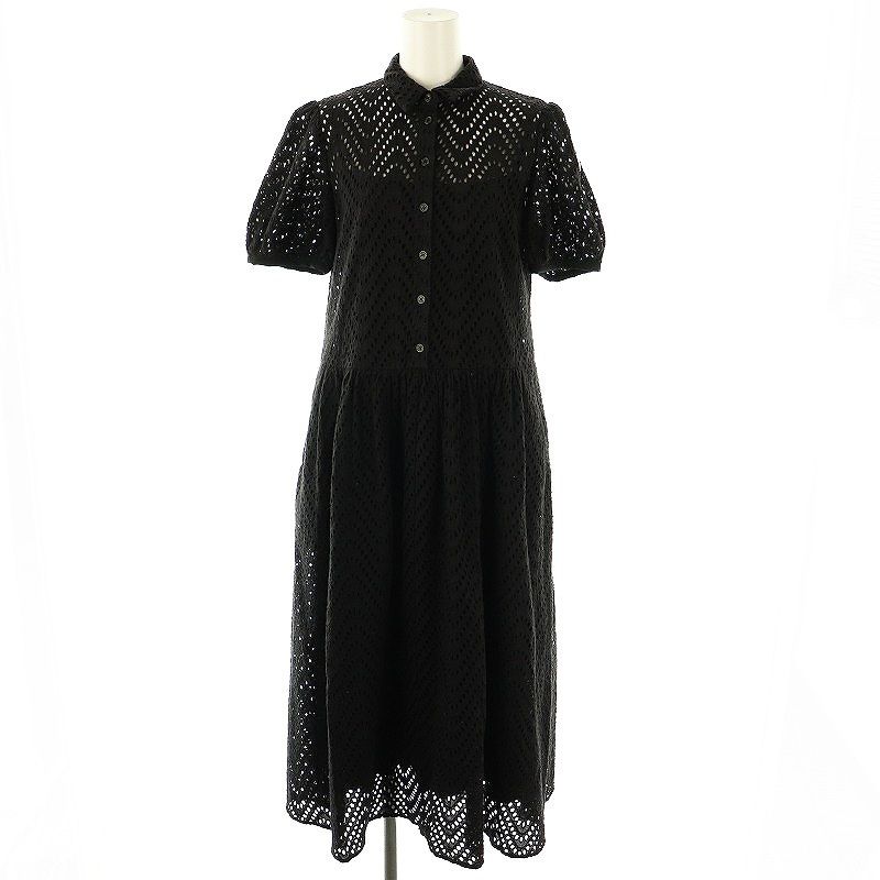 ボーダーズアットバルコニー BORDERS at BALCONY LACE SHIRT DRESS ワンピース 総レース 36 ブラック |ES OS