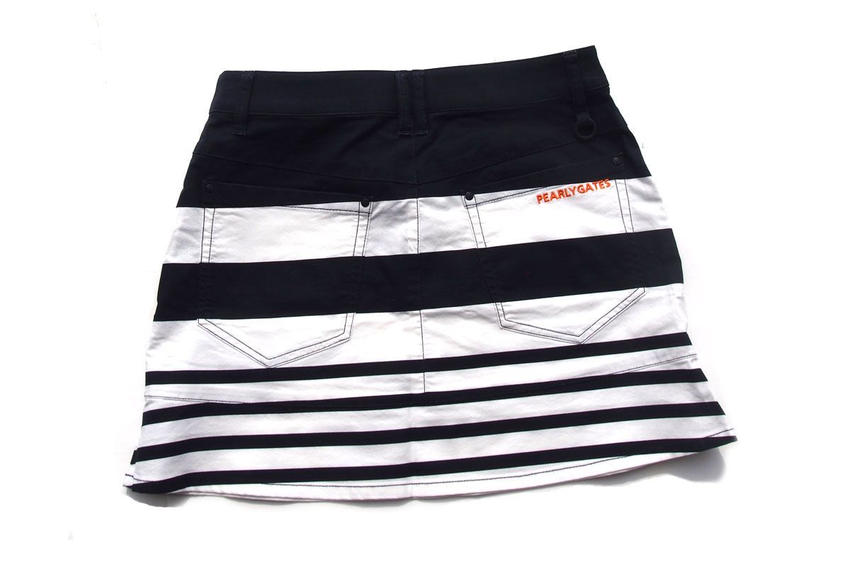 | |パーリーゲイツ|pearly gates|ボーダー×ロゴモチーフ ゴルフスカート|055-113514|レディースゴルフウェア|1