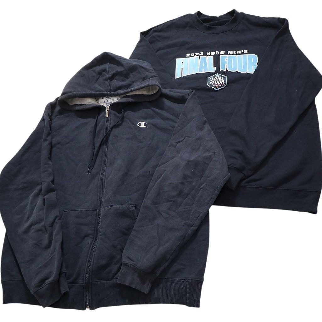 古着卸 チャンピオン Champion スウェット 8枚セット メンズ XL フルジップ フーディー ツートン 古着 NC3907