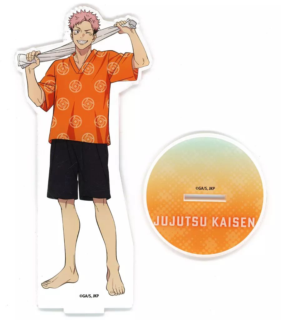 【中古】アクリルスタンド・アクリルパネル 虎杖悠仁 アクリルフィギュアスタンド 「呪術廻戦×極楽湯・RAKU SPA 極楽 じゅじゅやすみ2」뚜렷한 스크래치와 얼룩 없음