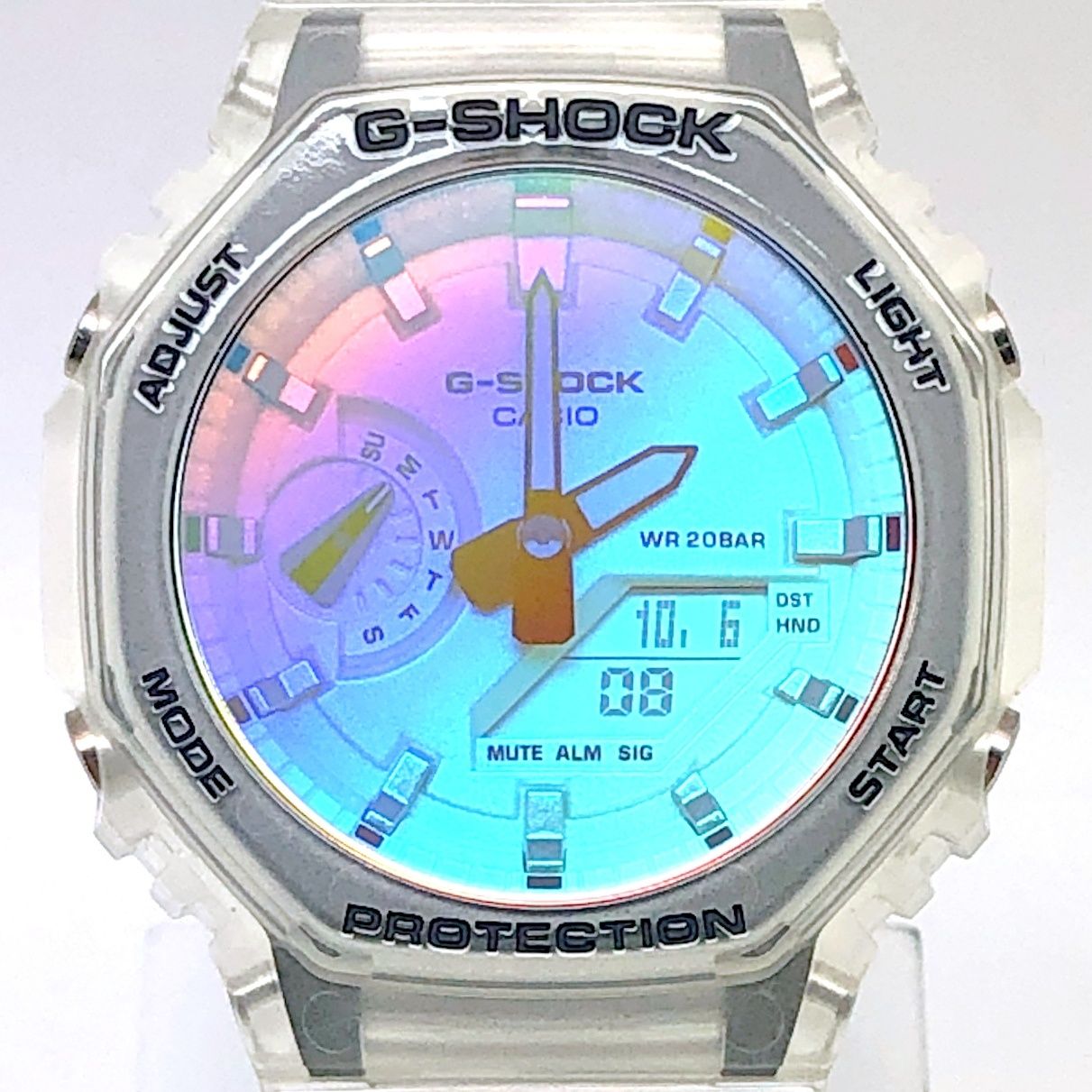 G-SHOCK ジーショック GA-2100SRS-7A Iridescent Color カシオーク スケルトン レインボー 虹色 アナデジ 2025年6月発売
