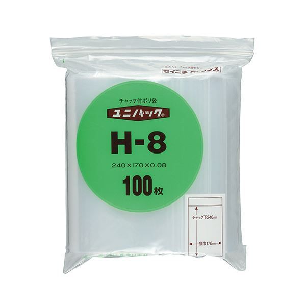 （まとめ） セイニチ ユニパック チャック付ポリエチレン ヨコ170×タテ240