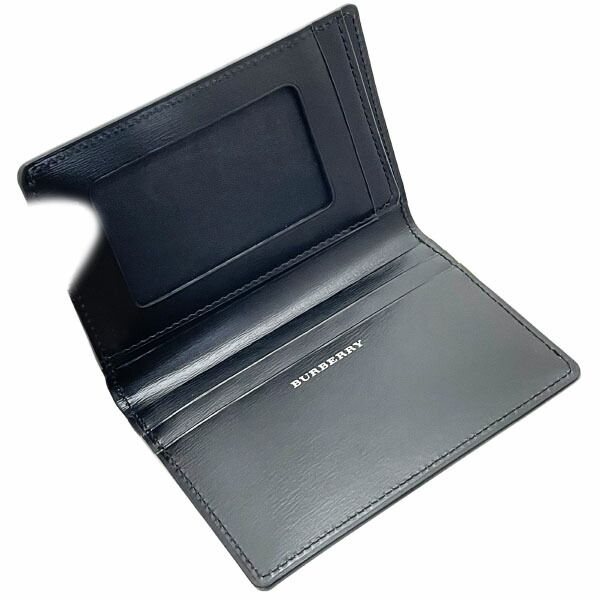 BURBERRY ブラック レザー メンズ 名刺入れ 7714 BURBERRY 黒 レザー