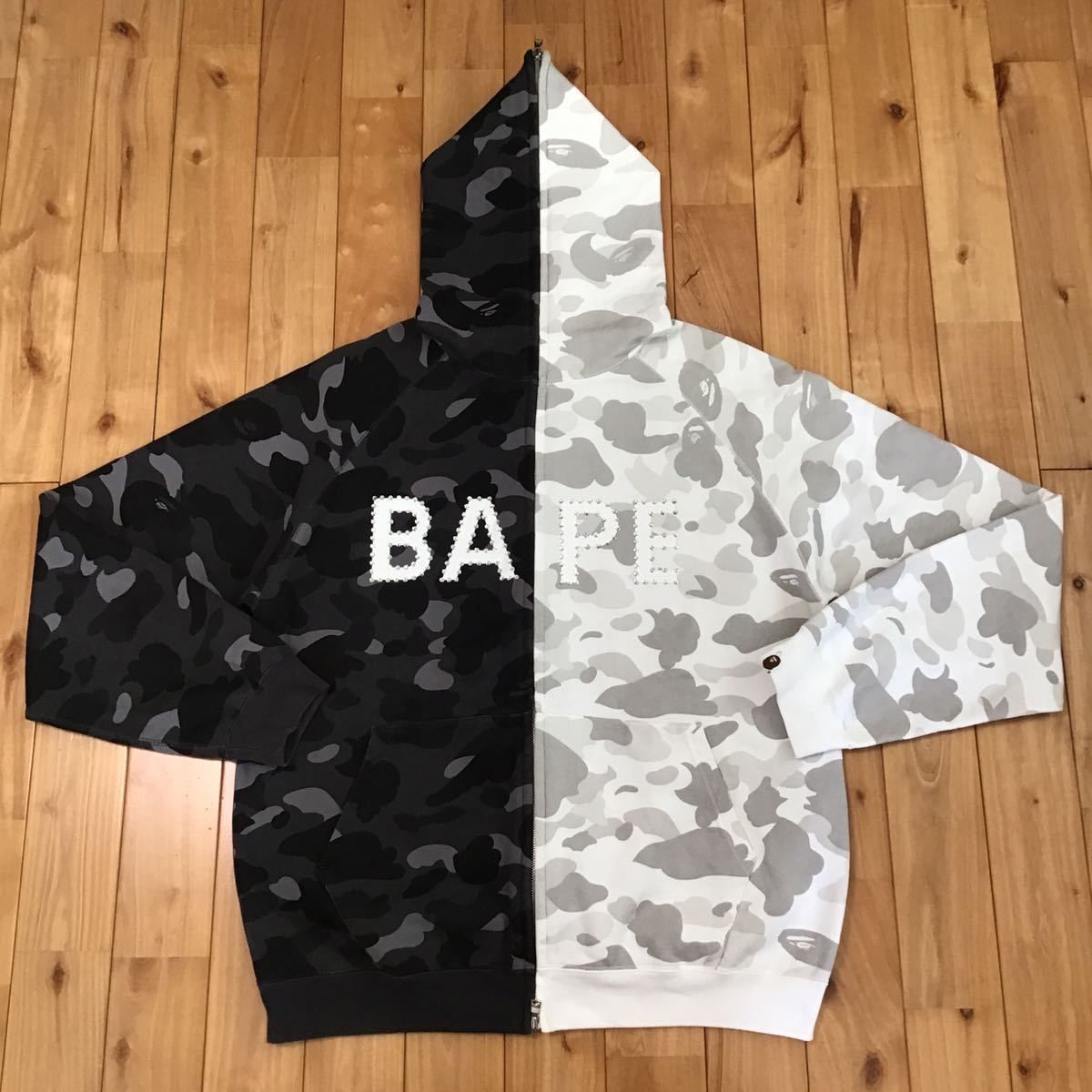 スワロフスキー BAPE camo パーカー ベイプ ape エイプ 迷彩