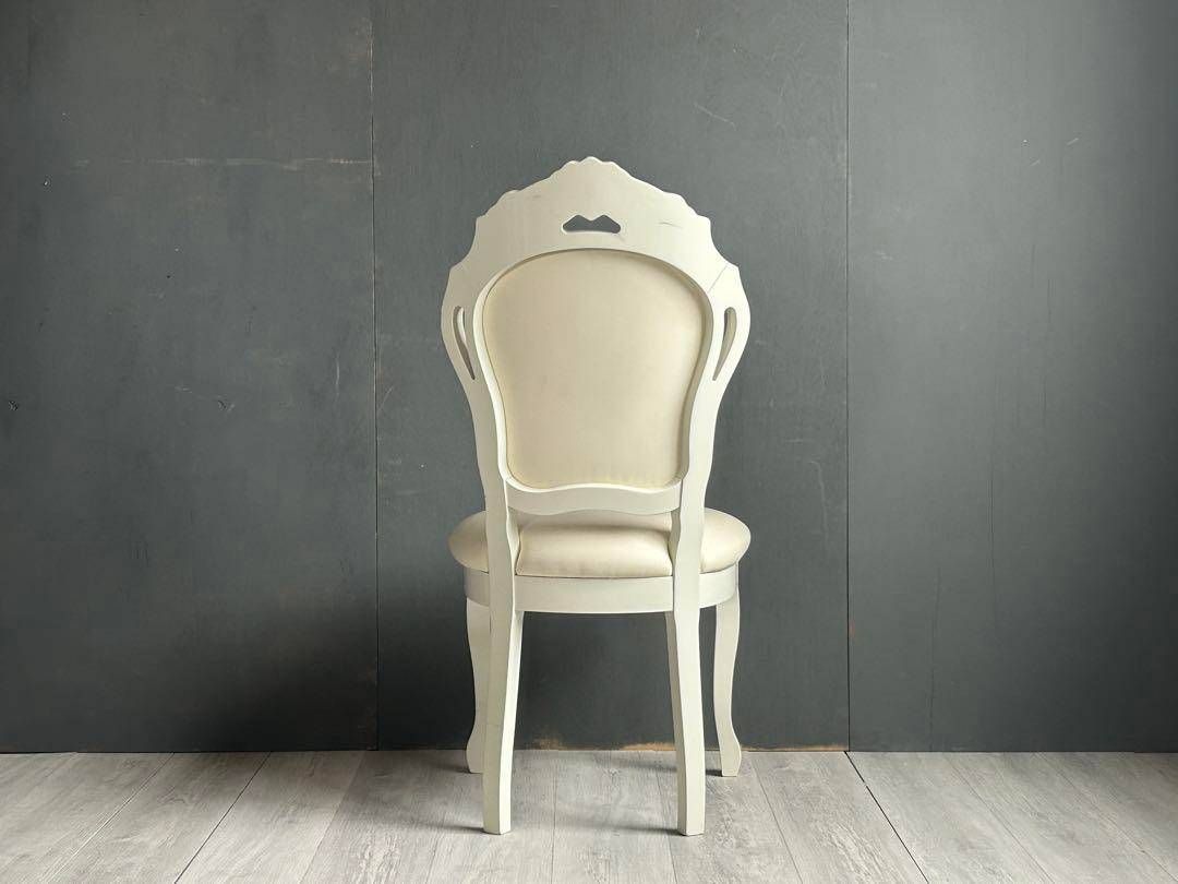 ④　イタリア　ヨーロピアン　ヨーロッパ　猫脚　シンプル　ホワイトチェア　nz ④ イタリア ヨーロピアン ヨーロッパ 猫脚 シンプル ホワイトチェア