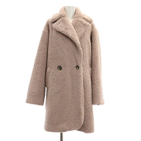 ケイトスペード KATE SPADE Teddy Coat テディコート ボアコート ダブル オーバーサイズ XS ピンクベージュ /MY □OS -  メルカリ