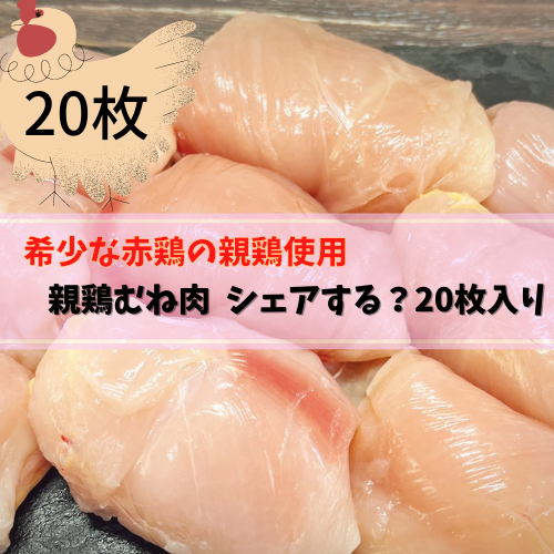 【もっとお得に10羽分】親鶏むね肉20枚セット（1枚パック×20ｐ）