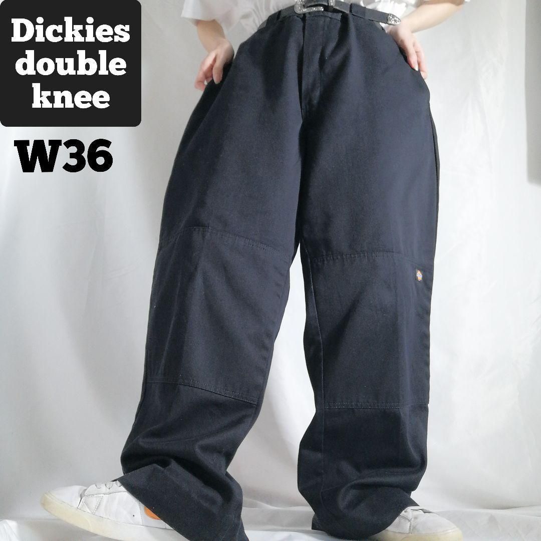 ディッキーズ ダブルニー ワイド ワークパンツ ブラック 黒 W36 ディッキーズ ダブルニー ワイド ワークパンツ ブラック 黒 W36