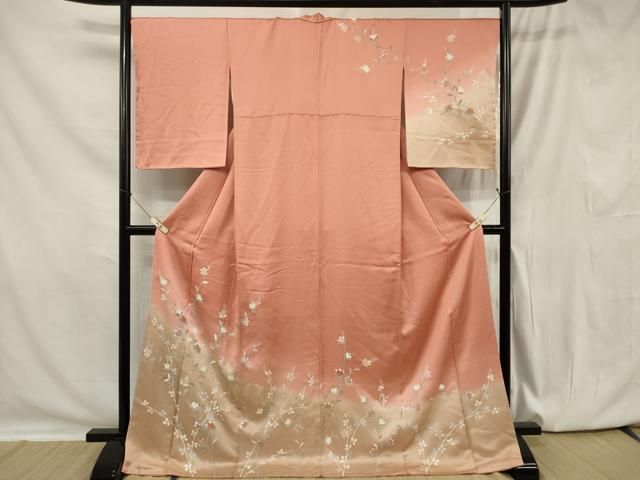 平和屋着物□訪問着 枝花文 暈し染め 金彩 やまと誂製 正絹 逸品 未  