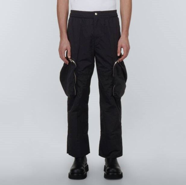 BOTTEGA VENETA ボッテガヴェネタ 22SS イタリア製 Nylon Cargo Pants テクニカルナイロン カーゴパンツ  716591 VF4K0 S Dark Navy イージー ボトムス g15279