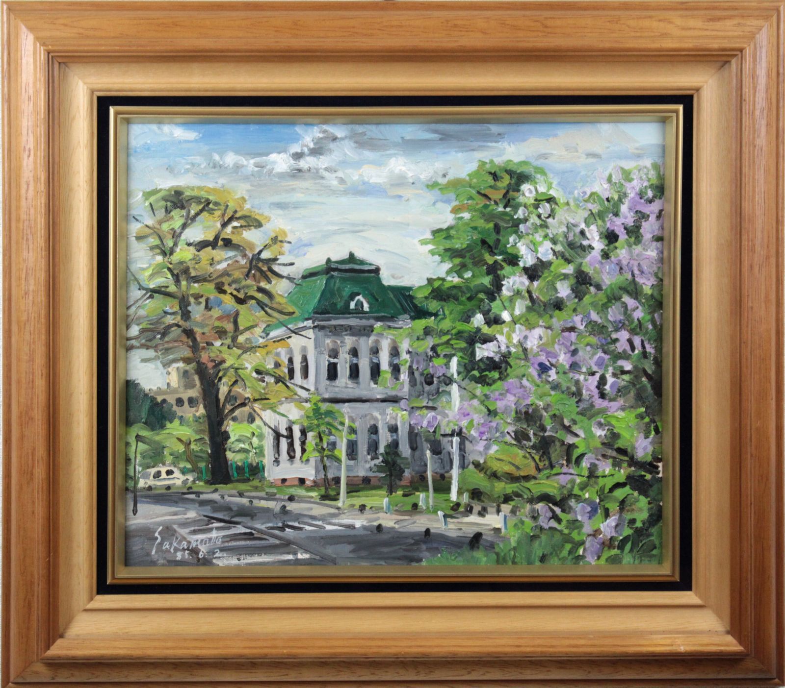 林与三郎 「篠山晩秋（兵庫県）」 油絵・油彩画 絵画 甘い