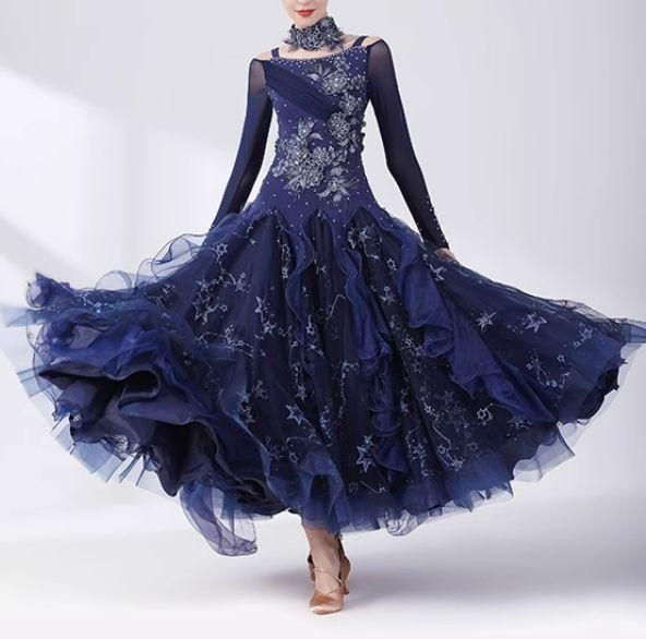 オーダーメイド　社交ダンス衣装　色変更可 スタンダードドレス 羽根　高品質 オーダーメイド 社交ダンス衣装 色変更可 スタンダードドレス 羽根 高