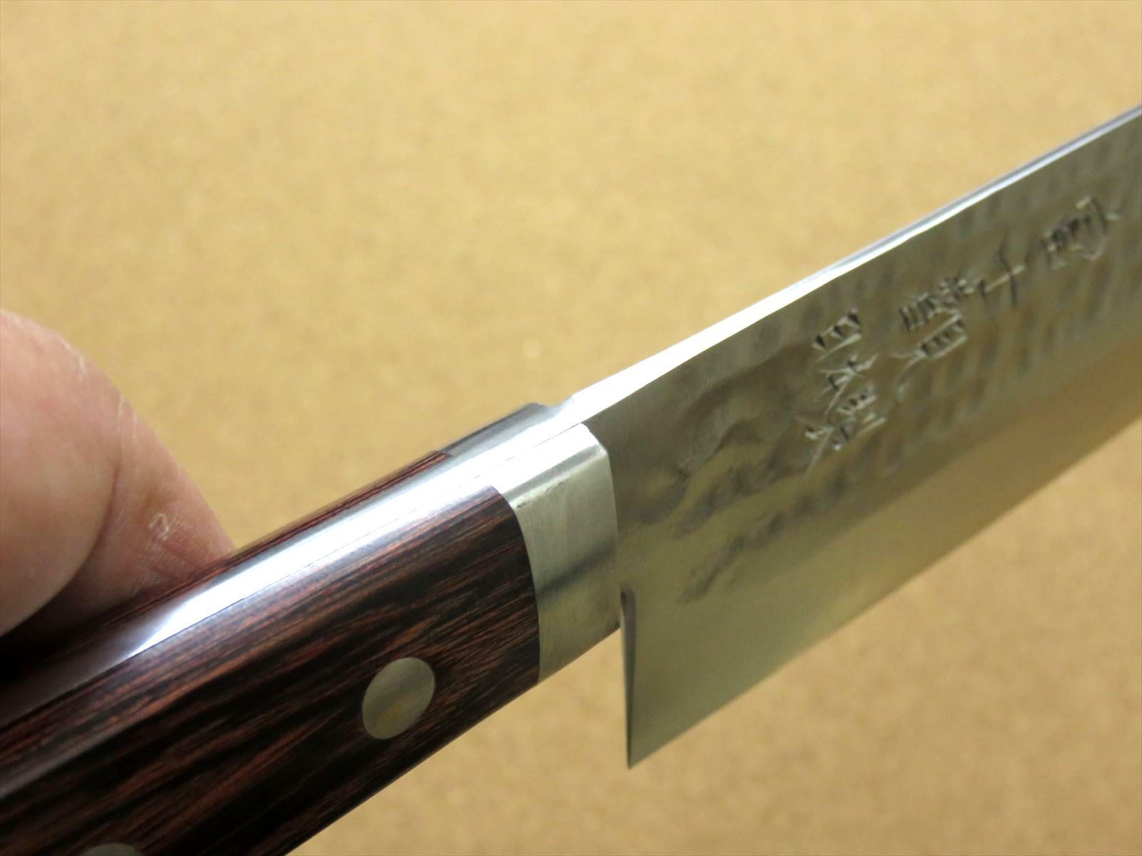 関の刃物 菜切り包丁 16.5cm (165mm) 富士觀 鎚目鍛造 本割込 3層鋼 V