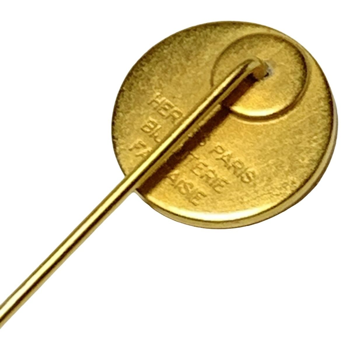 希少 エルメス HERMES セリエ シェル ブローチ ラペルピン ゴールド