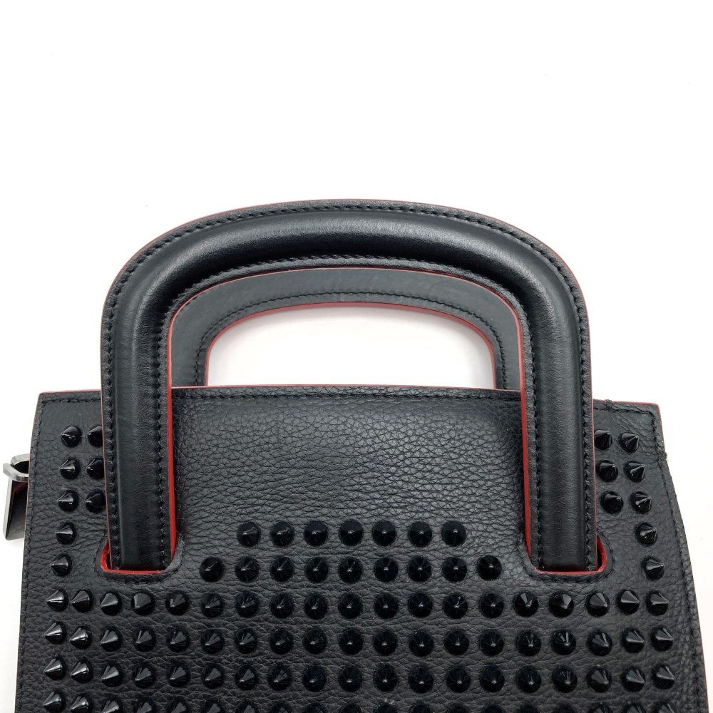クリスチャンルブタン レザー スタッズ トリックトラック ミニバッグ