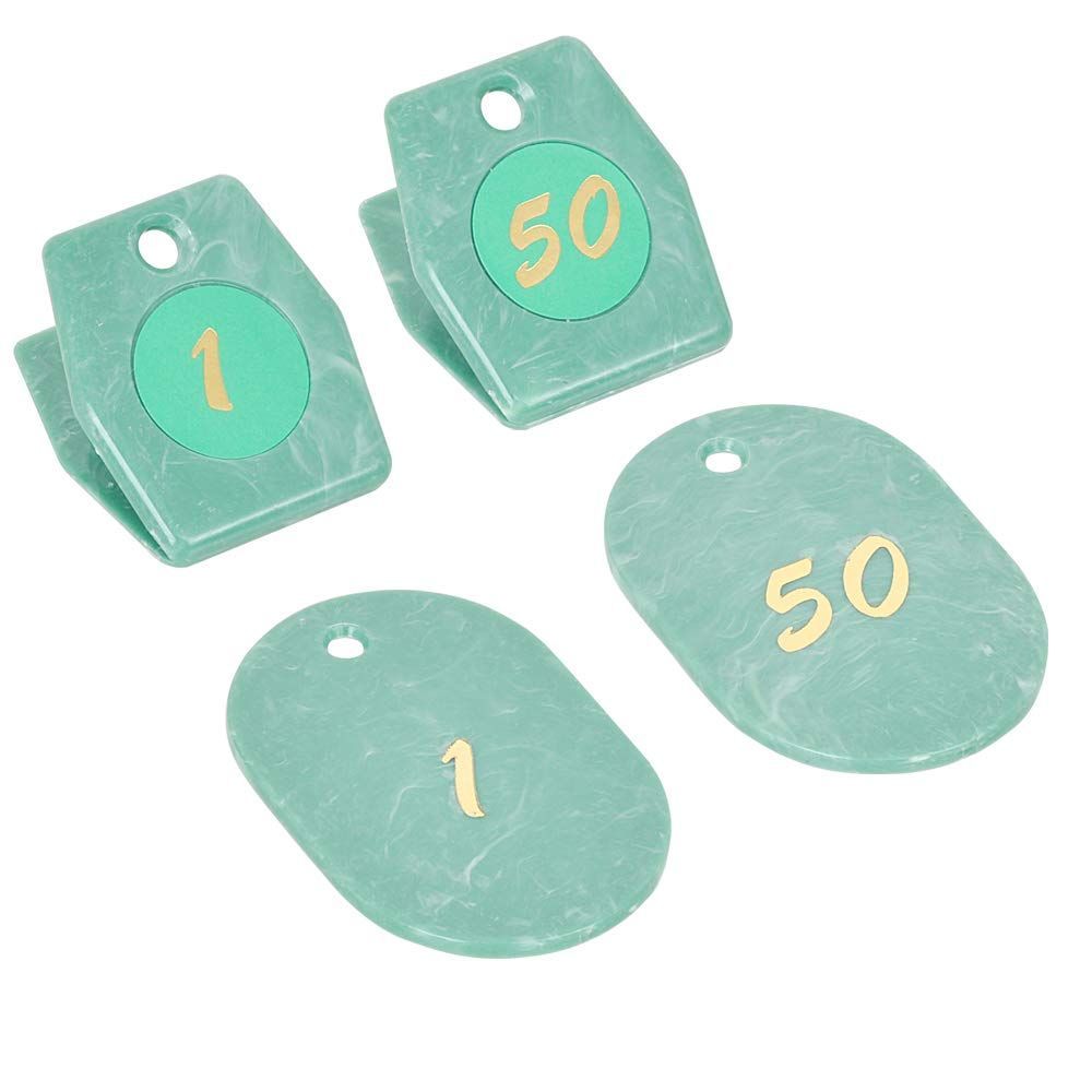 Color グリーン_Size 1-50番 マーブルクロークチケット グリーン 1-50番 番号札 親子札 クローク札 整理券 小判札