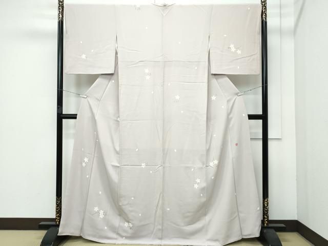 平和屋着物□極上 訪問着 作家物 桜 ベージュローゼ色地 反端付き 逸品