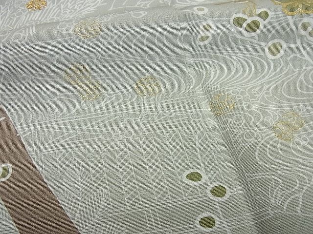 平和屋本店○極上 創業460年・千總 訪問着 絵巻風景枝梅文 金彩 パール