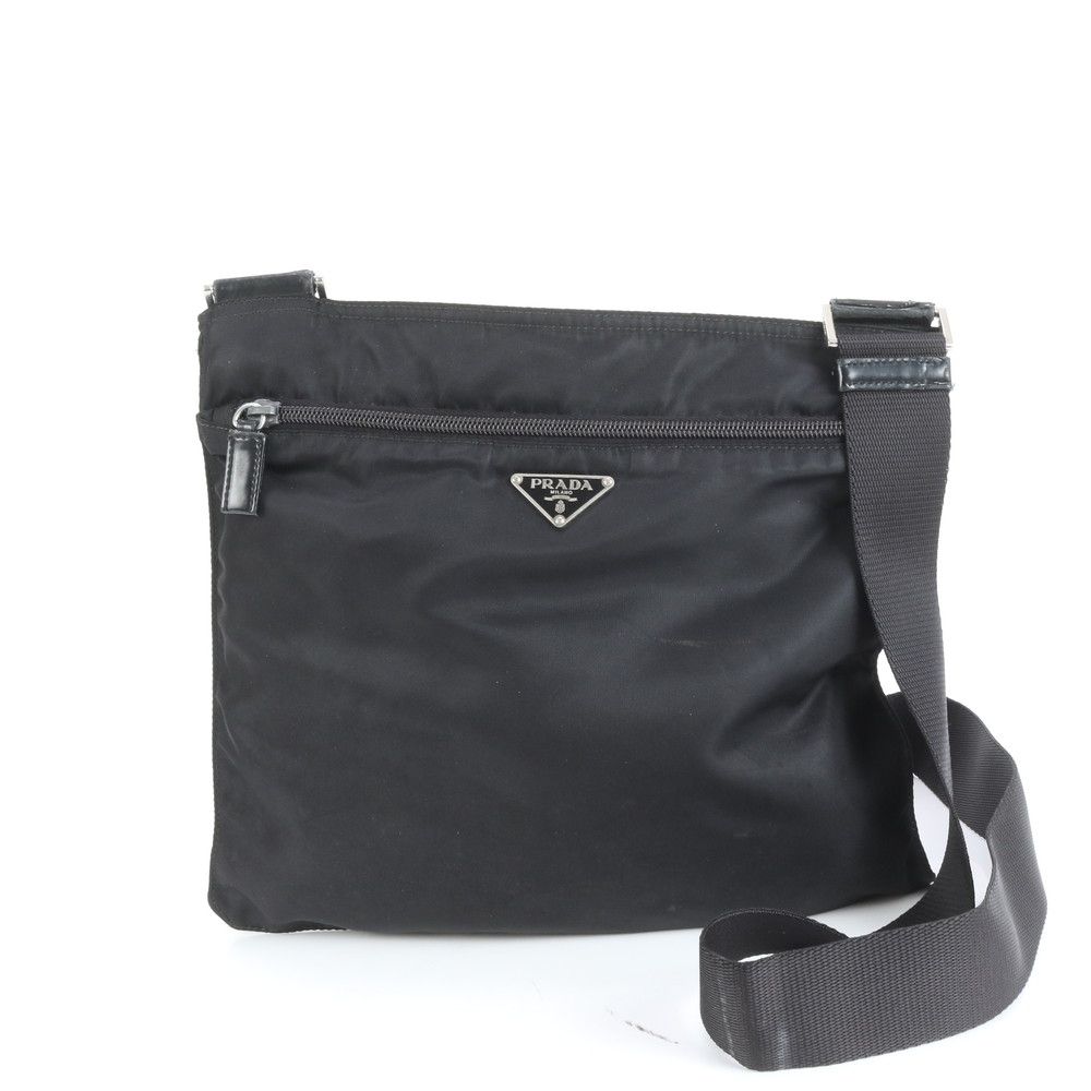 極美品 プラダ テスート ナイロン 三角ロゴ レザー ショルダーバッグ