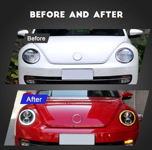 フォルクスワーゲン ビートルBeetle 13-21モデルターンシグナル流光ヘッドライトアセンブリYR FFCRYSTALESIA_COM