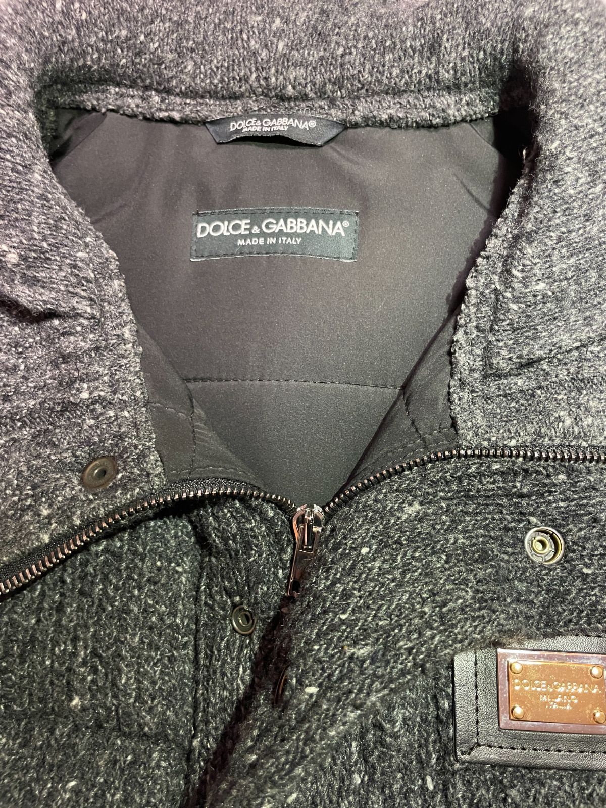 DOLCE&GABBANA ドルチェ＆ガッバーナ ニットブルゾン グレー アウター 