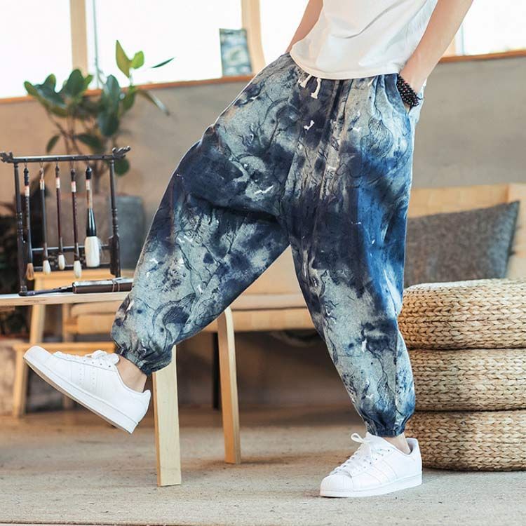 サルエルパンツ クロップドパンツ リネン パンツ 7分丈 9分丈