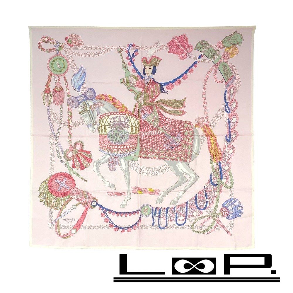 エルメス カレ 90 ティンパニ奏者　Le Timbalier ピンク　白 楽天市場】【未使用】 エルメス HERMES スカーフ カレ 90 シルク