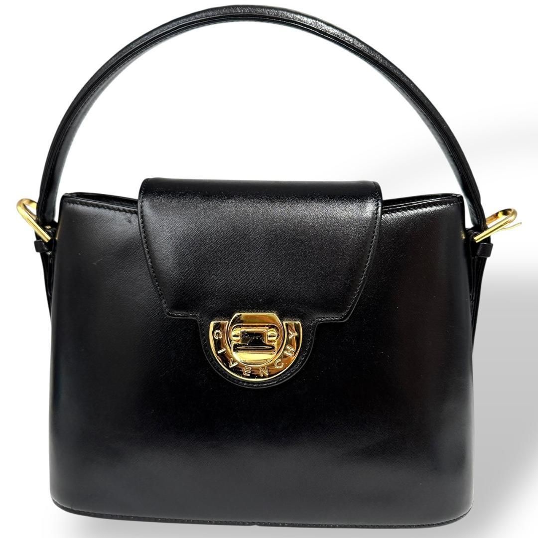 GIVENCHY ジバンシー ハンドバッグ フォーマル レザー ブラック 冠婚