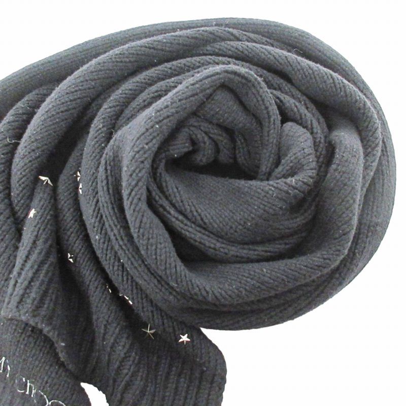 JIMMY CHOO マフラー　ブラック 極美品 JIMMY CHOO カシミヤ100％ マフラー ブラック｜Yahoo!フリマ