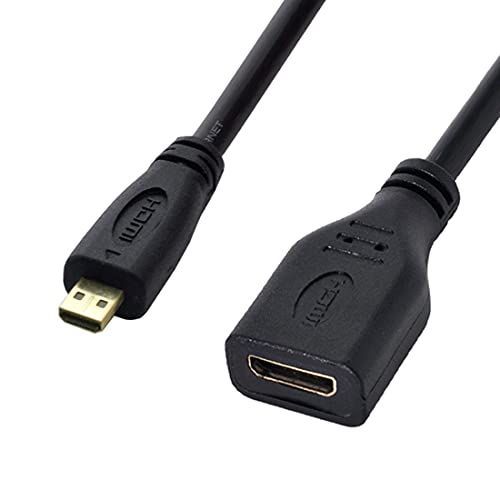 CY Micro HDMI 1.4オスタイプD→ミニHDMI 1.4メスタイプC延長ケーブル ノートパソコン PC HDTV 10cm