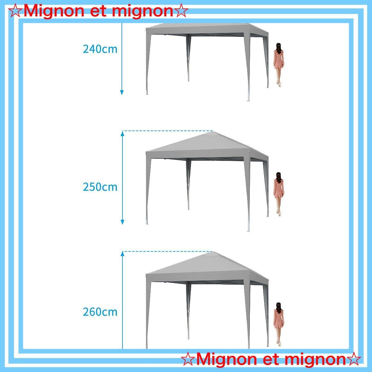 Quictentワンタッチタープテント3段階調節UVカット耐水スチール