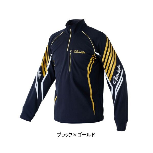 ≪ 23年5月新商品 ≫ がまかつ コカゲマックス R ジップシャツ GM-3697 ブラック×ゴールド Lサイズ