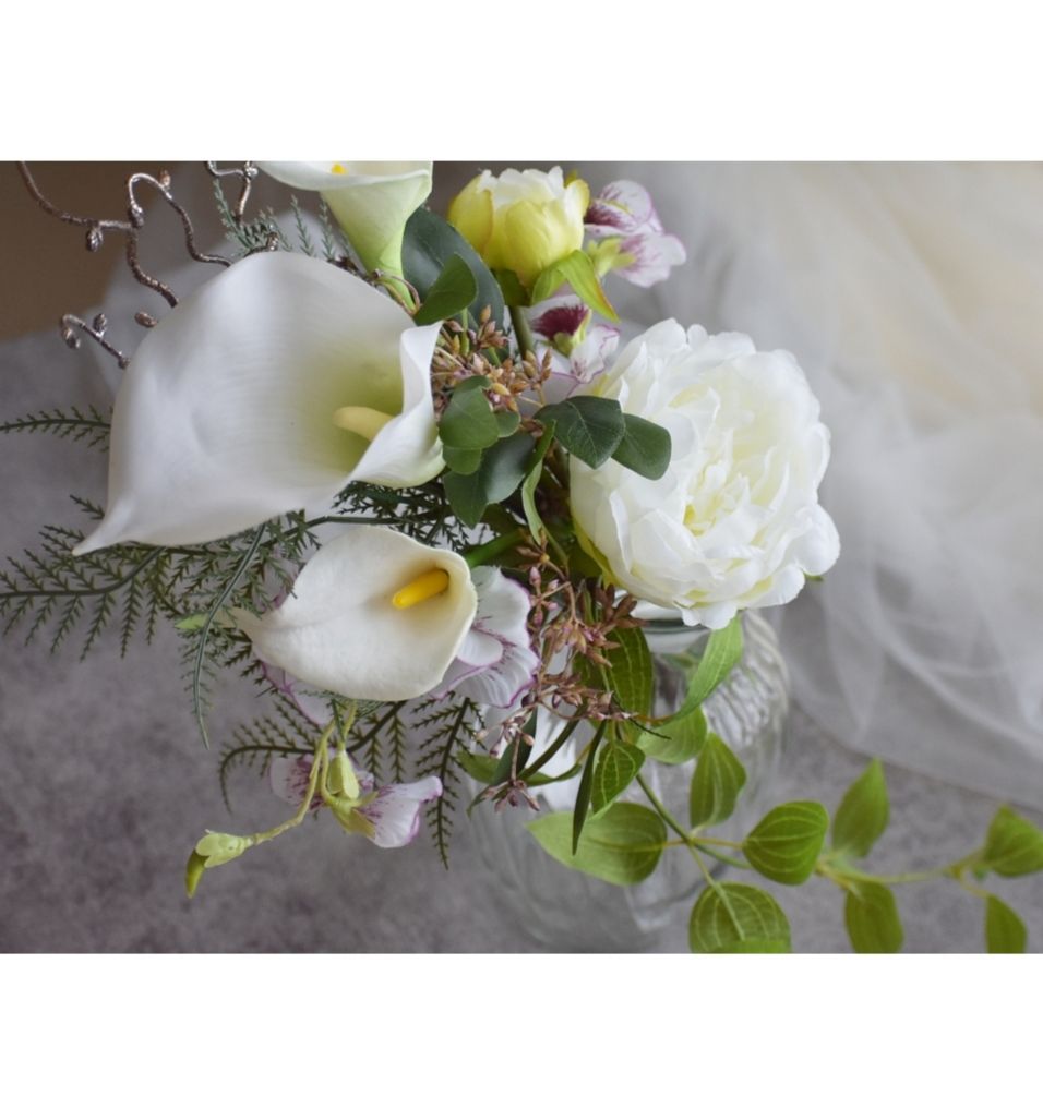 芍薬とカラーの和モダンなウェディングブーケ☆和装ブーケ☆造花☆前撮りブーケ 芍薬とカラーの和モダンなウェディングブーケ☆和装ブーケ☆造花☆前