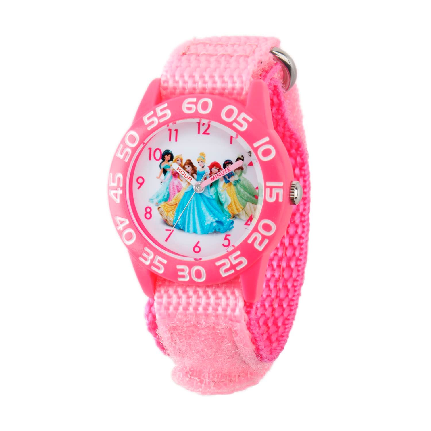 Disney Kids w001990 Princess Time Teacher Watch withピンクナイロンバンド