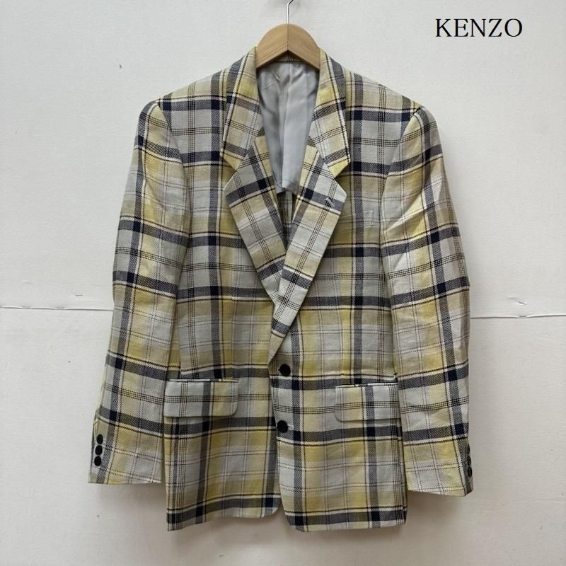 KENZO チェック リネン テーラード ジャケット ブレザー - メルカリShops