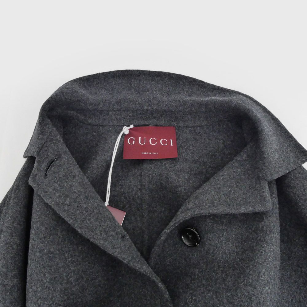 GUCCI ロングコート サイズ40 グレー 名東】グッチ ウール ロングコート 40サイズ グレー 797050 24-25AW