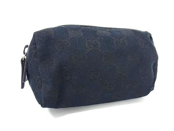 GUCCI グッチ 29596 GG柄 GGキャンバス×レザー マルチケース ポーチ 小物入れ レディース メンズ ブラック系 FH6319