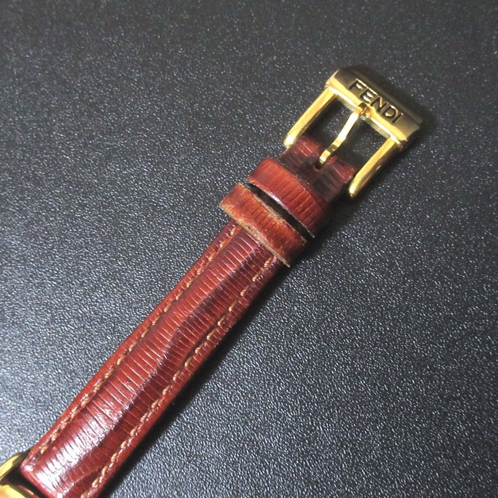 美品 ジャンク品 FENDI フェンディ クォーツ 2針式 レザーベルト
