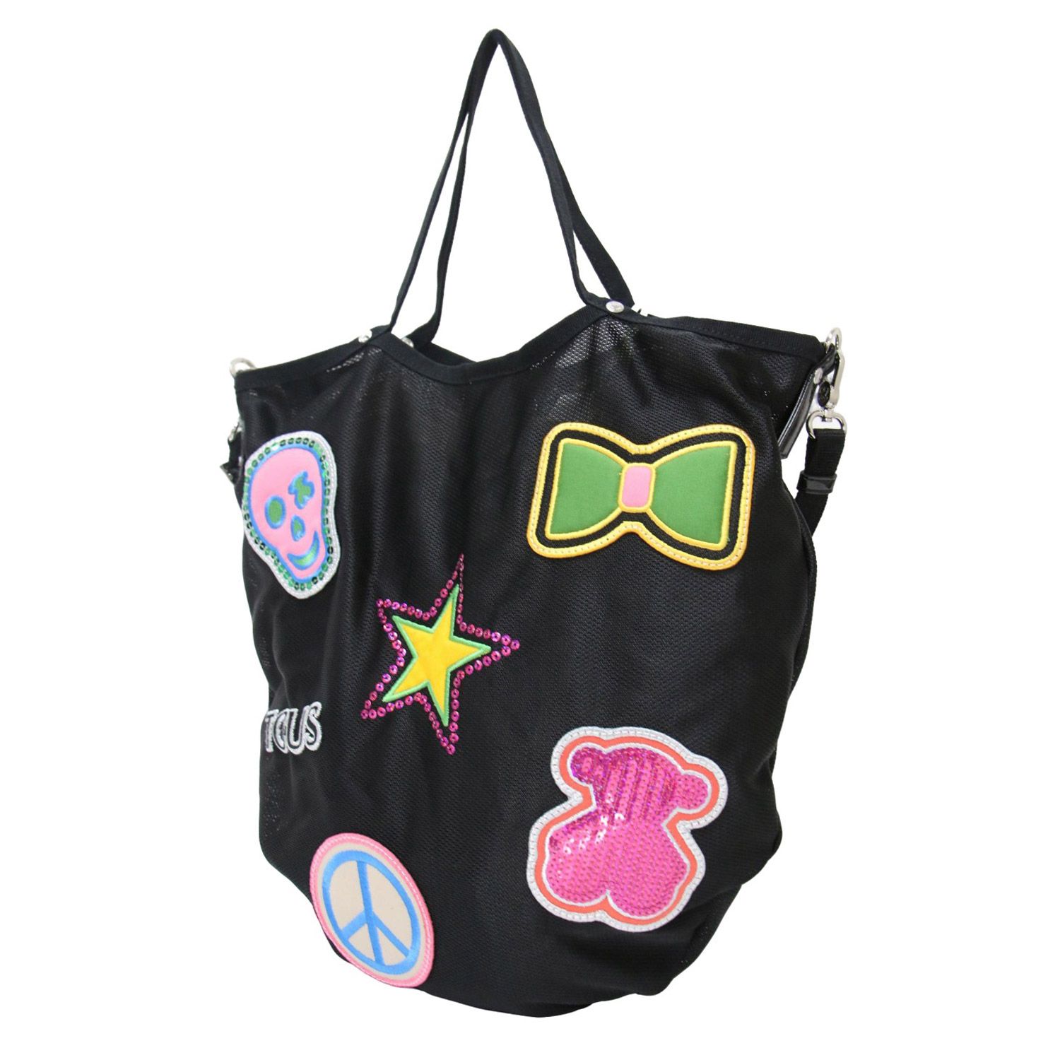 新品 TOUS トウス バッグ トートバッグ 2WAY ブラック 黒 メッシュ 