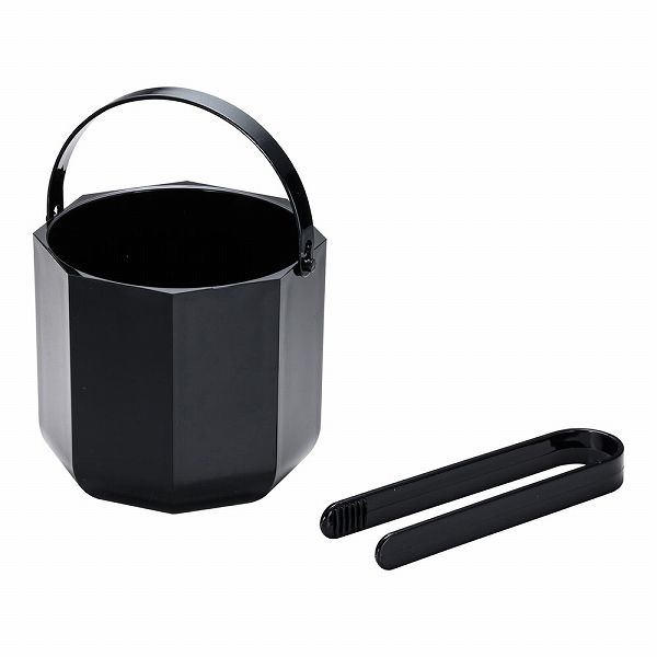 【赤字超特価，品質保証】 アイスバケット ブラック 1.25L アクリル トング付 122-016(PAIB402) その他
