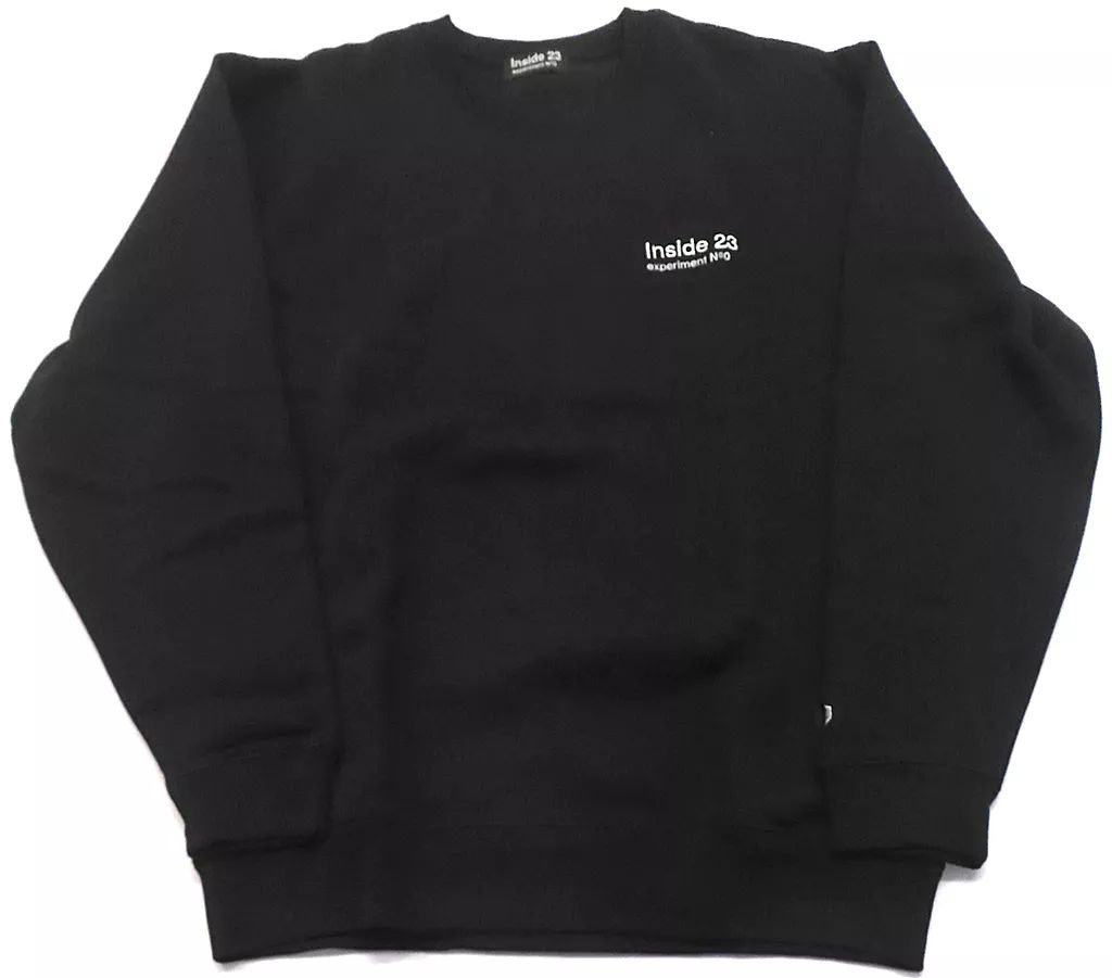 アウターウェア 亀梨和也 エンブロイダリークルーネックスウェット ブラック×ホワイト Lサイズ Inside 23 experiment No.0