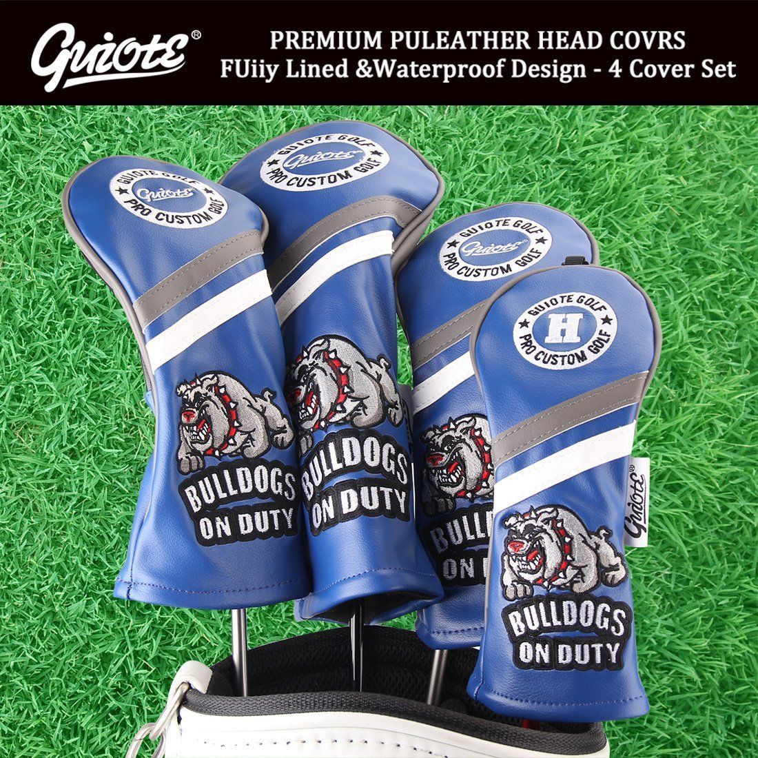 在庫セール】Guiote ゴルフヘッドカバー Golf head covers クラブヘッドカバー ウッドカバー ドライバー 新デザイン  交換可能な番号タグ付き（#2.#3.#4.#5.X) 4個セット - メルカリ