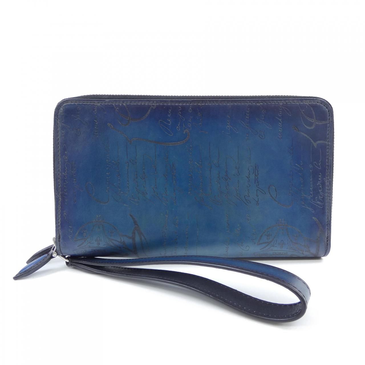 BERLUTI ベルルッティ バンド 財布 ネイビー ブルー カリグラフィー
