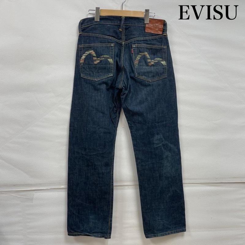 EVISU 黒デニム W29×35 ミニカモメ カモフラ 迷彩 ジーンズ EVISU 黒デニム W29×35 ミニカモメ カモフラ 迷彩 ジーンズ
